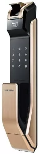 Врезной биометрический замок samsung shs p718 xbu brown