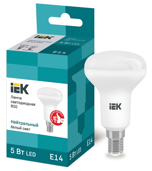 

Лампа светодиодная IEK LLE-R50-5-230-40-E14 Eco 5Вт R50 4000К нейтр. бел. E14 450лм 230-240В, LLE-R50-5-230-40-E14