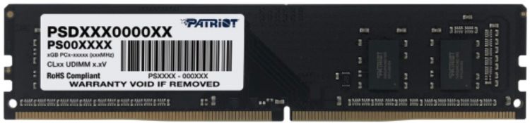 

Модуль памяти DDR4 16GB Patriot Memory PSD416G266682 Signature Line PC4-21300 2666MHz CL19 1.2V UDIMM, PSD416G266682