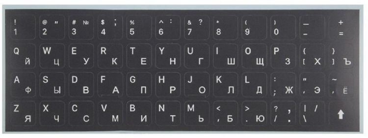 

Этикетки Red Line УТ000031341 на клавиатуру для ноутбуков, (русская и английская раскладка), серые, УТ000031341