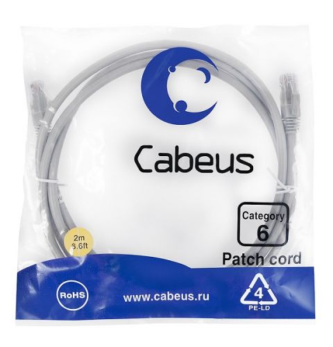 

Кабель патч-корд U/UTP 6 кат. 2м Cabeus PC-UTP-RJ45-Cat.6-2m, PC-UTP-RJ45-Cat.6-2m