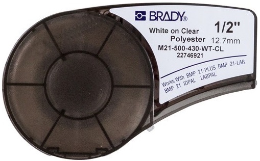 

Лента красящая Brady M21-500-430-WT-CL brd139747 12.7 мм/6.4 м, полиэстер, белый на прозрачном, M21-500-430-WT-CL