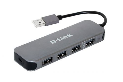 Разветвитель USB 2.0 D-link DUB-H4/E1A 4 downstream USB type A (female) ports, 1 upstream USB type A