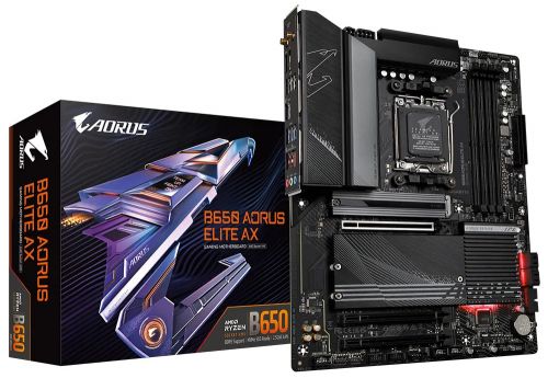 Материнская плата ATX GIGABYTE B650 AORUS ELITE AX (AM5, AMD B650, 4*DDR5 (6666), 4*SATA 6G RAID, 3*