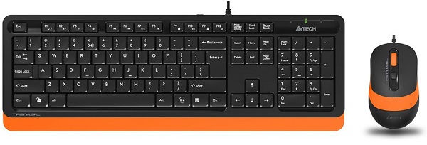 

Клавиатура и мышь A4Tech F1010 ORANGE черно-оранжевые, USB, F1010 ORANGE