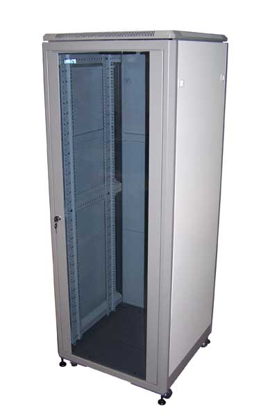 Шкаф напольный 19, 31U TWT TWT-CBE-31U-6x6 Eco, 600х600х1585 мм серый, дверь стекло