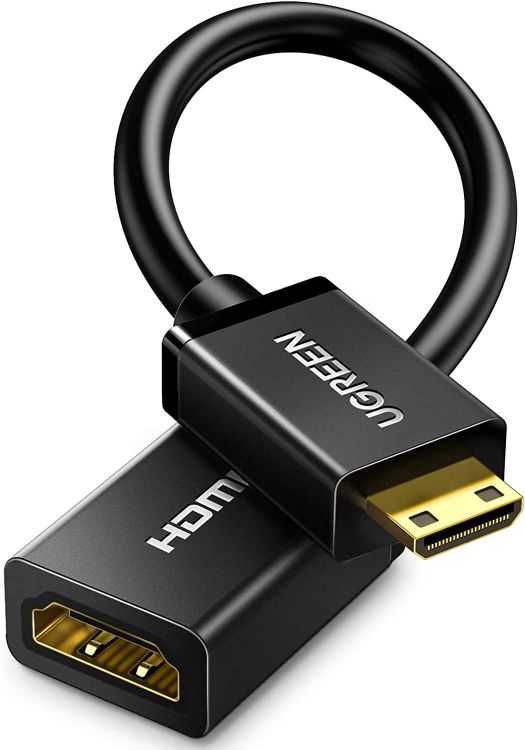 

Кабель интерфейсный UGREEN 20137 Mini HDMI(M)/HDMI(F), кабель 22 см, черный, 20137