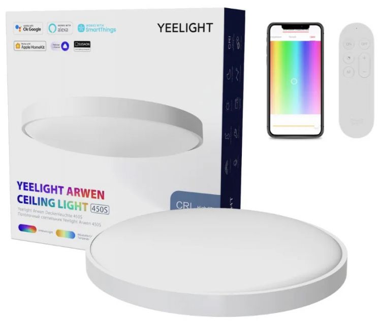 

Светильник потолочный Yeelight Arwen Ceiling Light 450S умный, с RGB подсветкой, 2700-6500K, 3000lm, Arwen Ceiling Light 450S