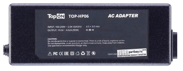 

Адаптер питания OEM 710412-001 для HP 19.5V 3.33A 65W (4.5х3.0(0.6)mm), 710412-001