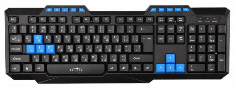 Клавиатура Oklick 750G FROST WAR черная/черная, USB, мульт. кнопки, 337452