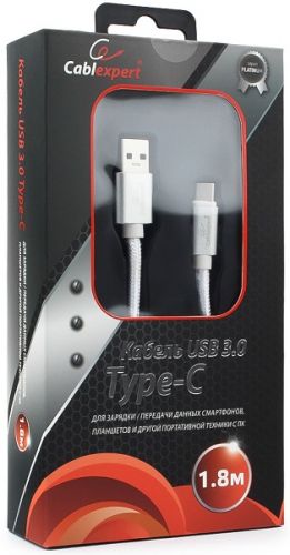 

Кабель интерфейсный USB 3.0 Cablexpert CC-P-USBC03S-1.8M, CC-P-USBC03S-1.8M