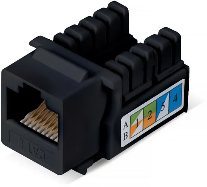 Cabeus KJ-RJ45-Cat.6-90-BK