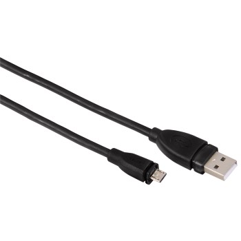 Кабель интерфейсный USB 2.0 HAMA AM/micro B 00054588 1.8 м, экранированный, черный H-54588