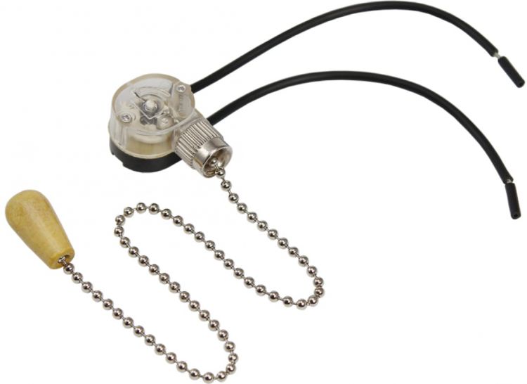 Выключатель Rexant 32-0103-1 для настенного светильника c проводом и деревянным наконечником «Silver»