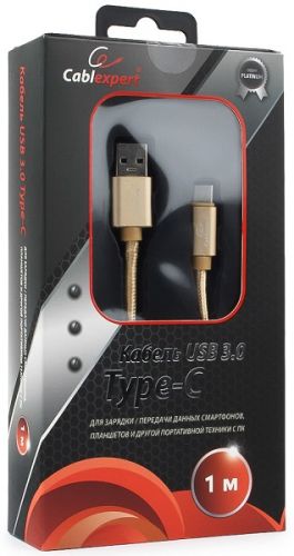 

Кабель интерфейсный USB 3.0 Cablexpert CC-P-USBC03Gd-1M, CC-P-USBC03Gd-1M