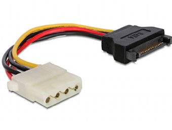 Переходник питания Gembird CC-SATA-PS-M Cablexpert 15см, sata 15pin/molex 4pin, пакет