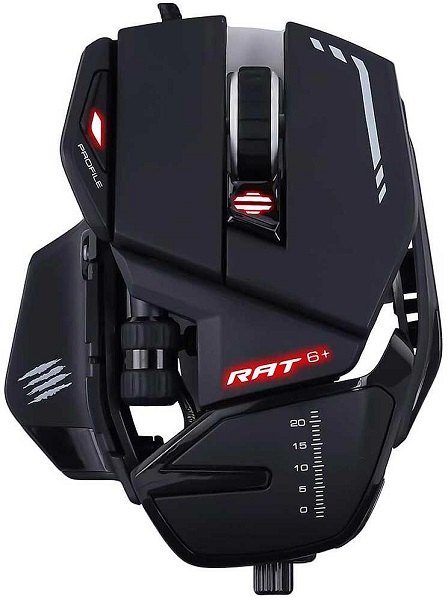 

Мышь Mad Catz R.A.T. 6+ MR04DCINBL000-0 чёрная, PMW3360, Omron, USB, 11 кнопок, 12000 dpi, RGB подсветка, R.A.T. 6+