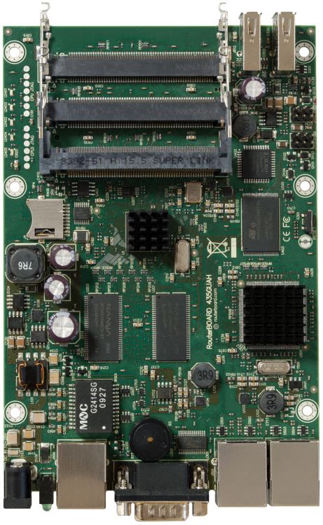 Материнская плата Mikrotik RB435G L5,256MB DDR2 SDRAM,Atheros AR7161 680MHz,(3) Gigabit Ethernet Ports, (5) MiniPCI, (2) USB 2.0, (1) MicroSD,PoE: 8-2 5pcs dc 099 5 5 x 2 1mm 5 5 2 1 dc power female socket jack panel mount connector adapter and waterproof cap