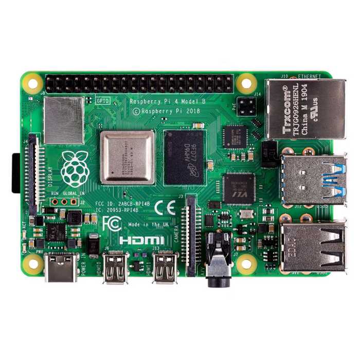 Микрокомпьютер Raspberry Pi 4 Model B 4GB Broadcom BCM2711 ARM Cortex-A72 @ 1.8GHz, 2 x USB 3.0, 2 x USB 2.0, Wi-Fi, Bluetooth