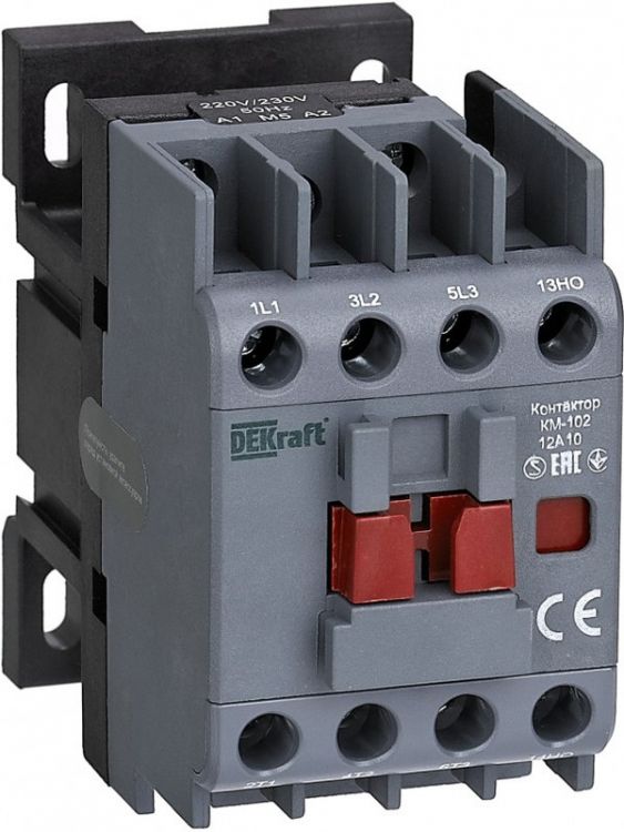 

Контактор DEKraft 22002DEK 12А 230В АС3 АС4 1НО КМ-102, 22002DEK