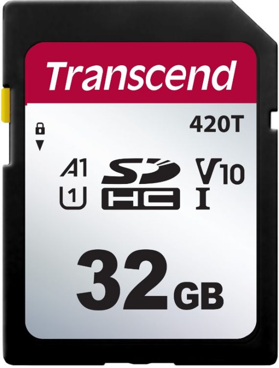 Промышленная карта памяти SDHC 32Gb Transcend TS32GSDC420T 420T, Class 10, U1, A1, 95/25MB/s, IOPS 3000/800, 80TBW