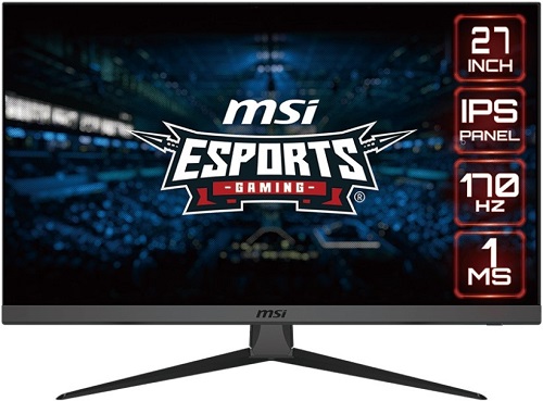 

Монитор 27" MSI G2722 9S6-3CB51T-058 1920x1080, 16:9, 1ms(MPRT), 170Hz, 1100:1, 100M:1, 250nit, 178/178, 2*HDMI, DP, Tilt, VESA, G2722