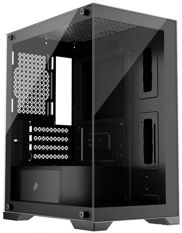 

Корпус mATX 1STPLAYER Mi2-BK-3F1 черный, без БП, боковая панель из закаленного стекла, USB3.0, USB2.0, HD audio, Mi2-BK-3F1