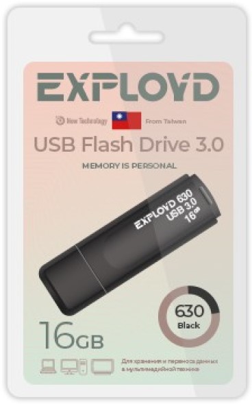 

Накопитель USB 3.0 16GB Exployd EX-16GB-630-Black 630 чёрный, EX-16GB-630-Black