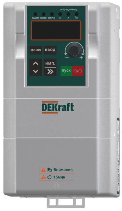 

Преобразователь частоты DEKraft DEKV060G0R75T4B DEKV060-0.75кВт 3 фазы 380В с торм. модулем, DEKV060G0R75T4B