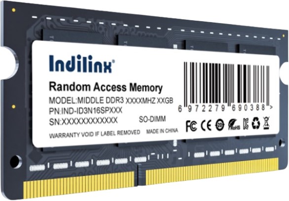 Модуль памяти SODIMM DDR3 8GB INDILINX IND-ID3N16SP08X PC3-12800 1600MHz CL11 1.5V