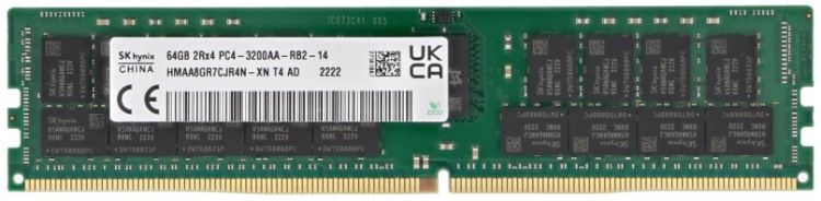 

Модуль памяти DDR4 64GB Hynix original HMAA8GR7CJR4N-XN PC4-25600 3200MHz CL22 ECC Reg 1.2V, OEM, HMAA8GR7CJR4N-XN