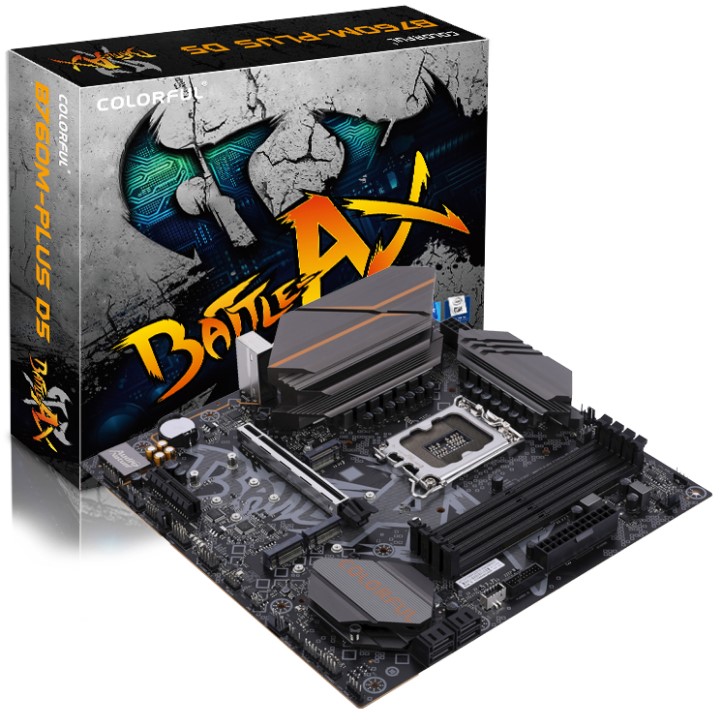 

Материнская плата mATX Colorful BATTLE-AX B760M-PLUS D5 V20 (LGA1700, B760, 4*DDR5 (4800), 4*SATA, 2*PCIe, 3*M.2, 2*USB Type-C, 3*USB 3.2, 5*USB 2.0,, BATTLE-AX B760M-PLUS D5 V20