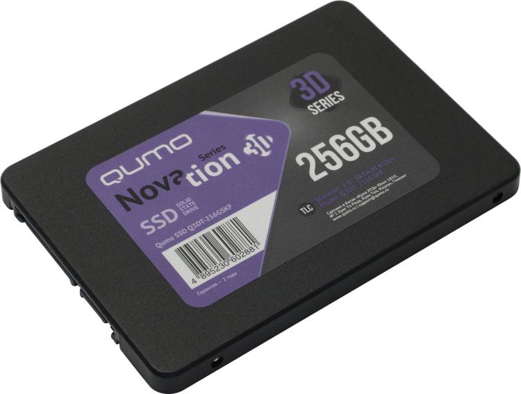 

Накопитель SSD 2.5'' Qumo Q3DT-256GSCY Novation 256GB, 520/500MB/s, TBW 100, MTBF 1.5M, Q3DT-256GSCY