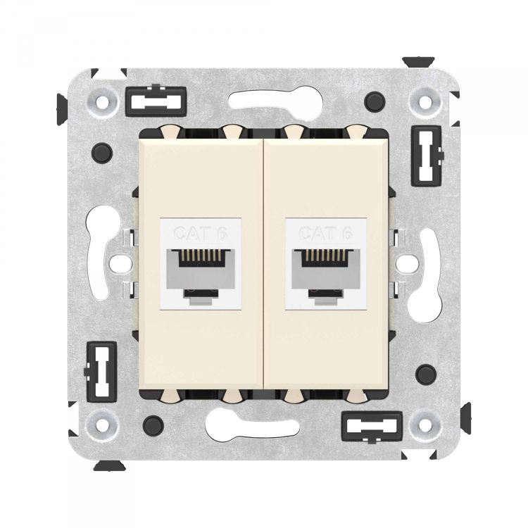 

Розетка компьютерная DKC 4405694 RJ-45 без шторки в стену, кат.6 двойная, "Ванильная дымка", "Avanti", 4405694