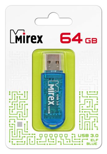 Накопитель USB 3.0 64GB Mirex ELF 13600-FM3BEF64 cиний