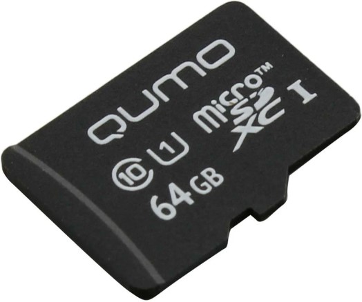 

Карта памяти MicroSDXC 64GB Qumo QM64GMICSDXC10U1NA Class 10 UHS-I, QM64GMICSDXC10U1NA