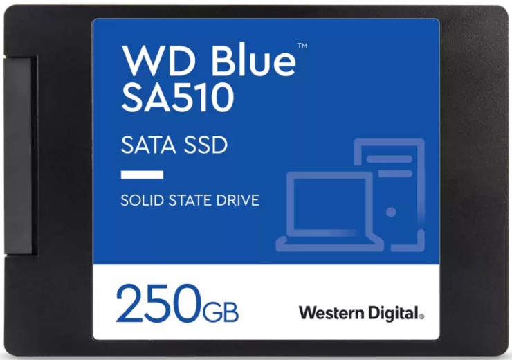 

Накопитель SSD 2.5'' Western Digital WDS250G3B0A WD Blue SA510 250GB SATA 6Gb/s 3D TLC 555/440MB/s IOPS 80K/78K MTTF 1.75M, WDS250G3B0A