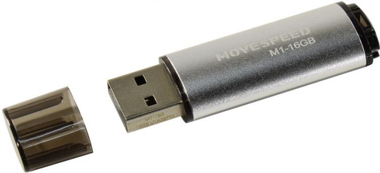 Накопитель USB 2.0 16GB Move Speed M1-16G M1 серебро