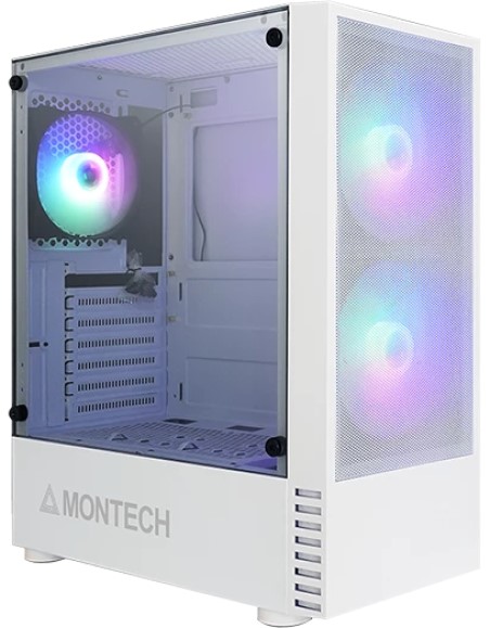 

Корпус ATX Montech X2MESHW без БП, боковая панель из закалённого стекла, 2*USB 2.0, USB 3.2, X2MESHW