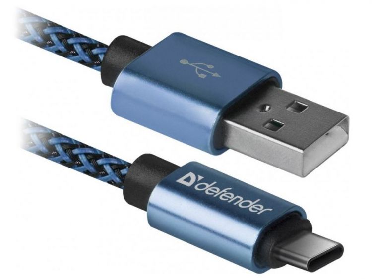 

Кабель интерфейсный Defender USB09-03T USB/type-C, 1м, оплётка, синий, USB09-03T