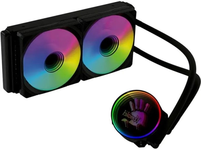

Система охлаждения жидкостная Bloody BD-LC240ARGB1-BK LGA1200/1700/1851/AM4/AM5 (TDP 260W, 2*120mm, 800-1800rpm, 67CFM, 35dBa, 4-pin PWM) Ret, BD-LC240ARGB1-BK