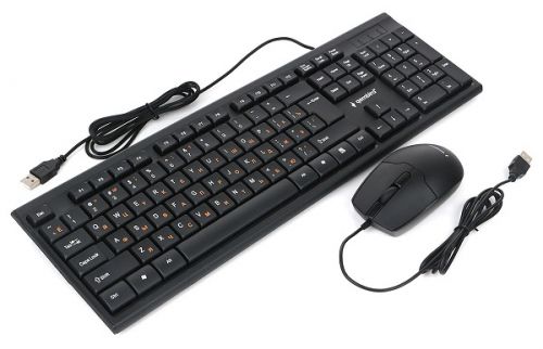 Клавиатура и мышь Gembird KBS-9150 черные, 104кл, 3кн., кабель 1.5м