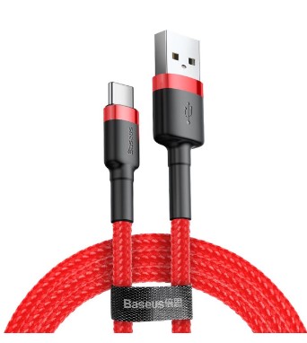 

Кабель интерфейсный Baseus CATKLF-B09 USB Type A - Type-C 3A, нейлоновая оплётка, 1m red, CATKLF-B09