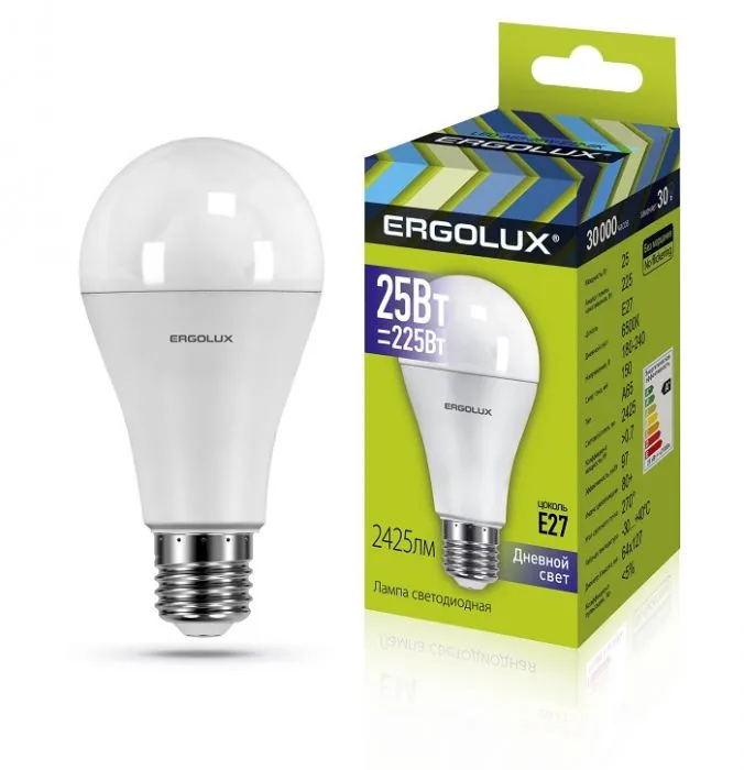 Ergolux LED-A65-25W-E27-6K