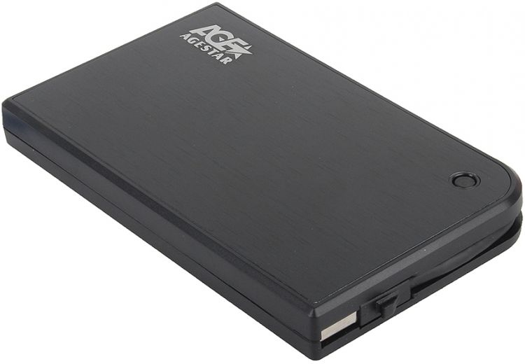 Внешний корпус для HDD SATA 2.5” AgeStar 3UB2A14 (BLACK) для HDD/SSD SATA 6Gb/s 2.5", USB 3.0, алюминий/пластик, черный