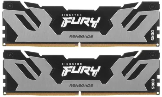 

Модуль памяти DDR5 64GB (2*32GB) Kingston FURY KF560C32RSK2-64 Renegade Silver PC5-48000 6000MHz CL32 2RX8 1.35V 288-pin 16Gbit XMP (retail), KF560C32RSK2-64