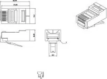 Hyperline PLUG-8P8C-U-C5-SH-100