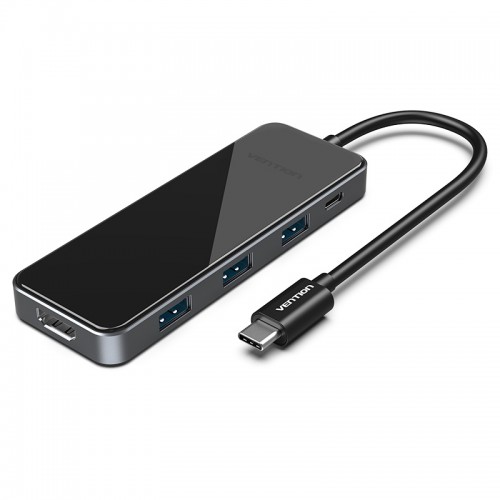 Разветвитель Vention USB-C > HDMI v2.0/3xUSB 3.0 OTG/PD THPBB 100Вт, до 5 Гбит/сек, 0,15м, черный