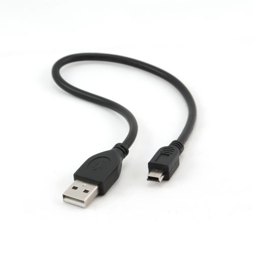 Кабель интерфейсный USB 2.0 Gembird AM/miniBM 5P CCP-USB2-AM5P-1 Pro, 0.3 м, экран, черный, пакет