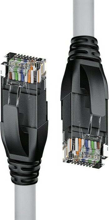 Кабель патч-корд 4PH 4PH-50646 прямой 10.0m UTP кат.5e, серый, черные коннекторы, 24 AWG, литой, ethernet high speed 1 Гбит/с, RJ45, T568B кабель rj45 ethernet cat 5e 0 3
